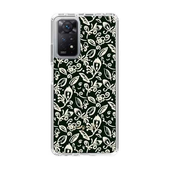 Slim Protection Case［ Ungrid - FlowerPrint - Black ］
