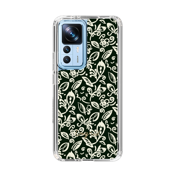 Slim Protection Case［ Ungrid - FlowerPrint - Black ］