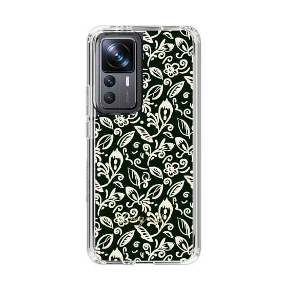 Slim Protection Case［ Ungrid - FlowerPrint - Black ］