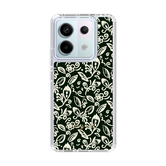 Slim Protection Case［ Ungrid - FlowerPrint - Black ］