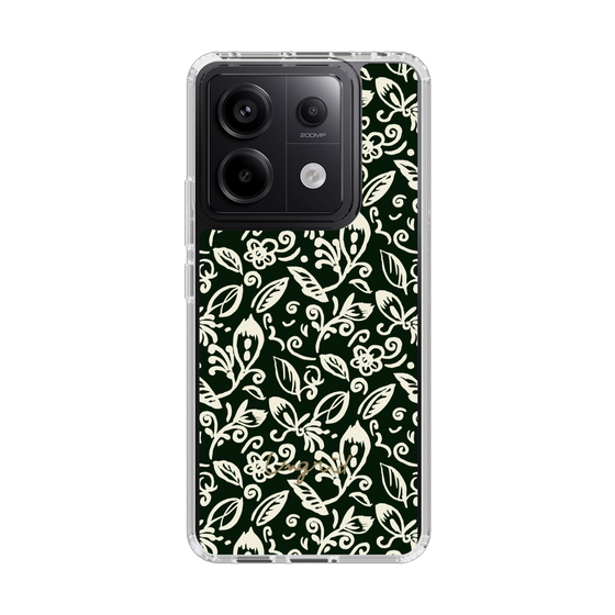 Slim Protection Case［ Ungrid - FlowerPrint - Black ］