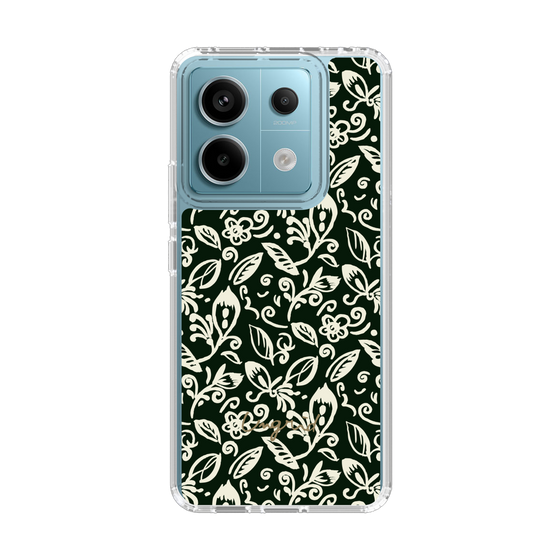 Slim Protection Case［ Ungrid - FlowerPrint - Black ］