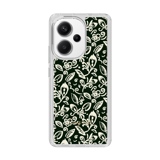 Slim Protection Case［ Ungrid - FlowerPrint - Black ］