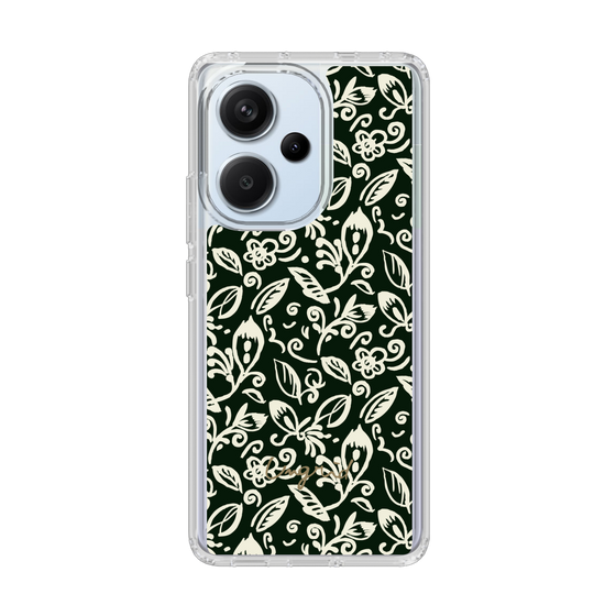 Slim Protection Case［ Ungrid - FlowerPrint - Black ］