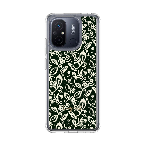 Slim Protection Case［ Ungrid - FlowerPrint - Black ］