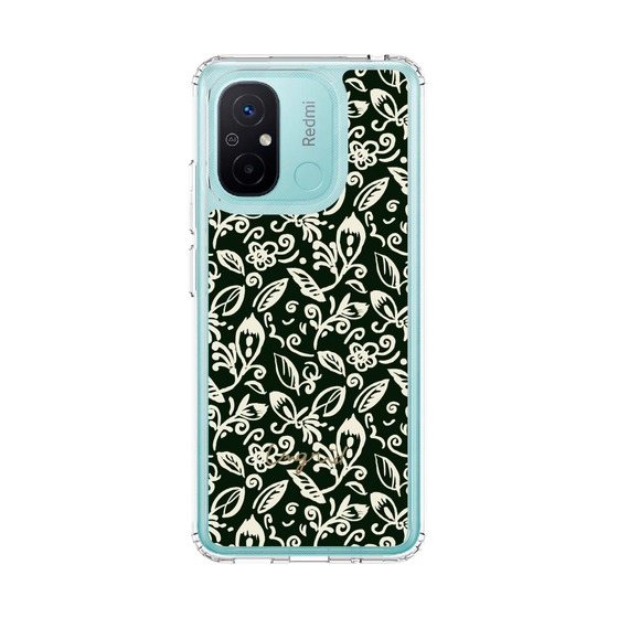 Slim Protection Case［ Ungrid - FlowerPrint - Black ］