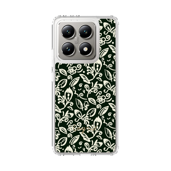 Slim Protection Case［ Ungrid - FlowerPrint - Black ］