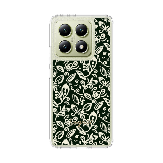 Slim Protection Case［ Ungrid - FlowerPrint - Black ］