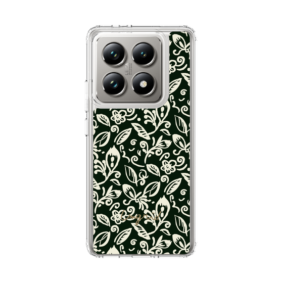 Slim Protection Case［ Ungrid - FlowerPrint - Black ］