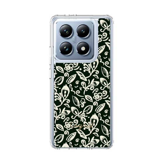 Slim Protection Case［ Ungrid - FlowerPrint - Black ］