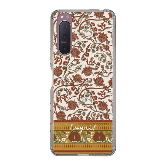 Slim Protection Case［ Ungrid - VintageFlower - Red ］