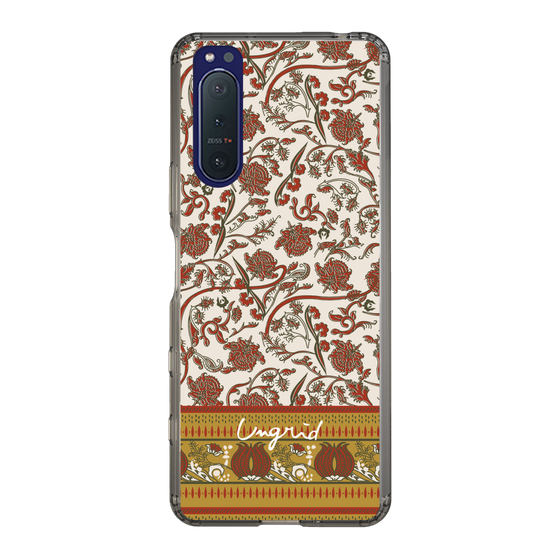 Slim Protection Case［ Ungrid - VintageFlower - Red ］