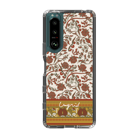 Slim Protection Case［ Ungrid - VintageFlower - Red ］
