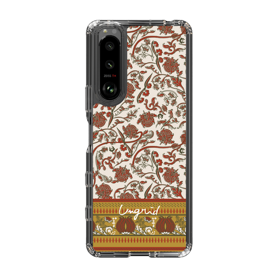 Slim Protection Case［ Ungrid - VintageFlower - Red ］
