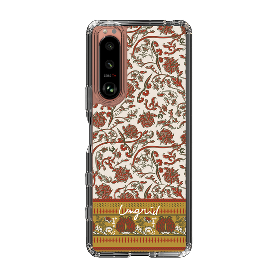 Slim Protection Case［ Ungrid - VintageFlower - Red ］