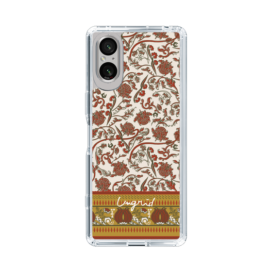 Slim Protection Case［ Ungrid - VintageFlower - Red ］