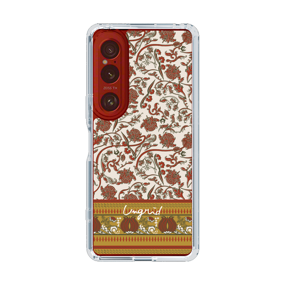 Slim Protection Case［ Ungrid - VintageFlower - Red ］