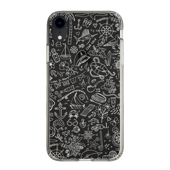 Slim Protection Case［ SINA COVA - Marine Line Art - White ］