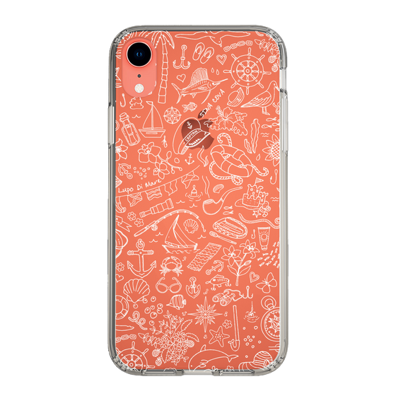Slim Protection Case［ SINA COVA - Marine Line Art - White ］