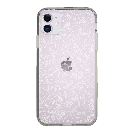 Slim Protection Case［ SINA COVA - Marine Line Art - White ］