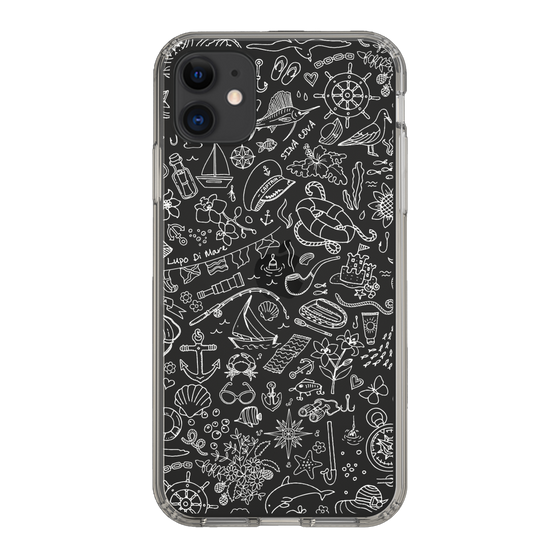 Slim Protection Case［ SINA COVA - Marine Line Art - White ］