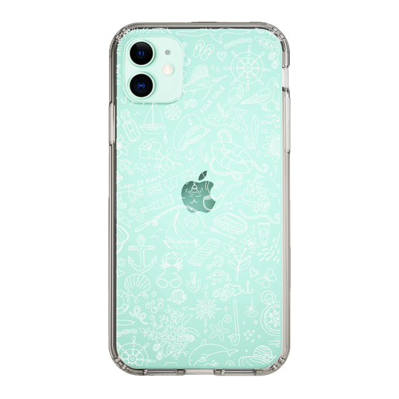 Slim Protection Case［ SINA COVA - Marine Line Art - White ］