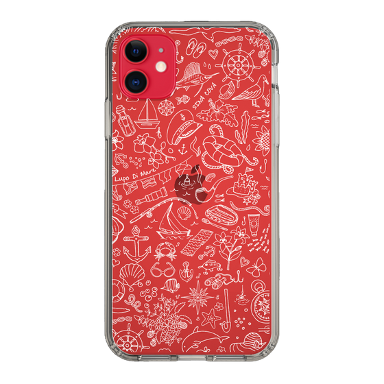 Slim Protection Case［ SINA COVA - Marine Line Art - White ］
