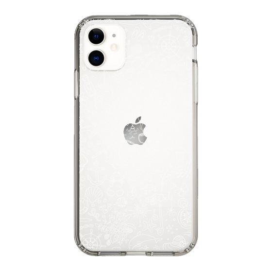 Slim Protection Case［ SINA COVA - Marine Line Art - White ］
