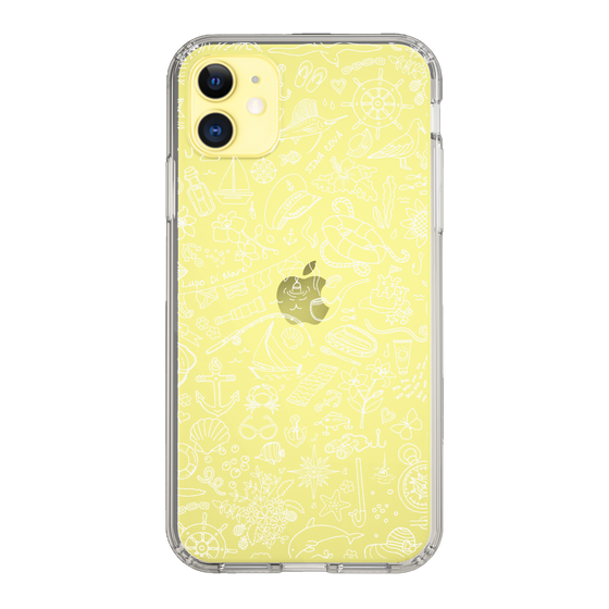 Slim Protection Case［ SINA COVA - Marine Line Art - White ］
