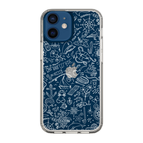 Slim Protection Case［ SINA COVA - Marine Line Art - White ］