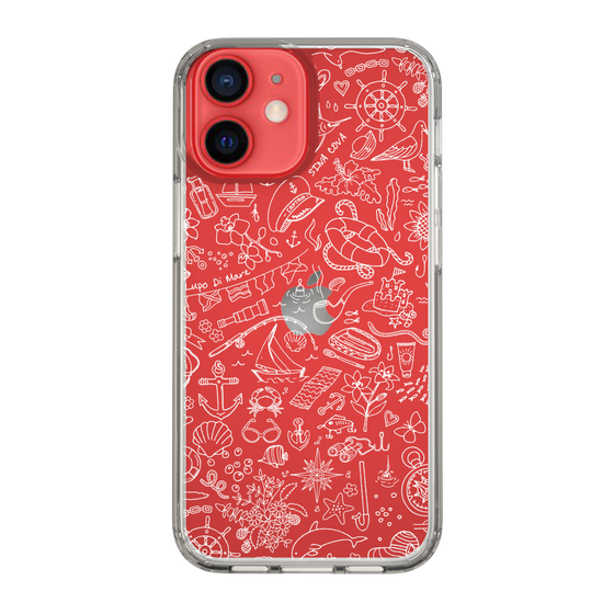 Slim Protection Case［ SINA COVA - Marine Line Art - White ］