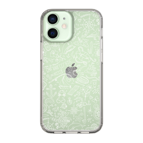 Slim Protection Case［ SINA COVA - Marine Line Art - White ］