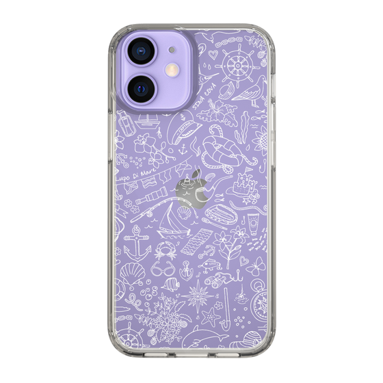 Slim Protection Case［ SINA COVA - Marine Line Art - White ］