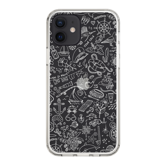 Slim Protection Case［ SINA COVA - Marine Line Art - White ］