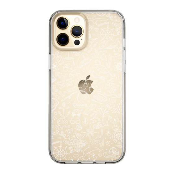 Slim Protection Case［ SINA COVA - Marine Line Art - White ］