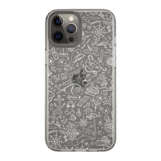 Slim Protection Case［ SINA COVA - Marine Line Art - White ］