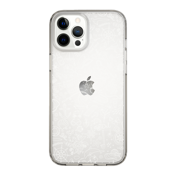 Slim Protection Case［ SINA COVA - Marine Line Art - White ］