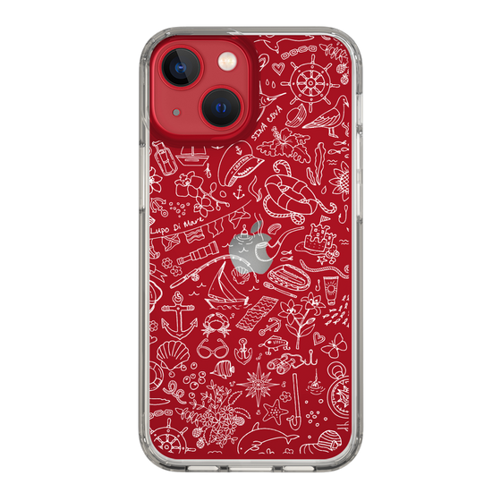 Slim Protection Case［ SINA COVA - Marine Line Art - White ］