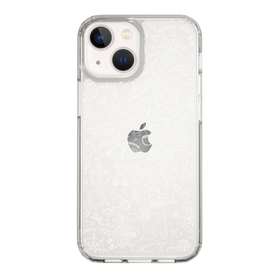 Slim Protection Case［ SINA COVA - Marine Line Art - White ］