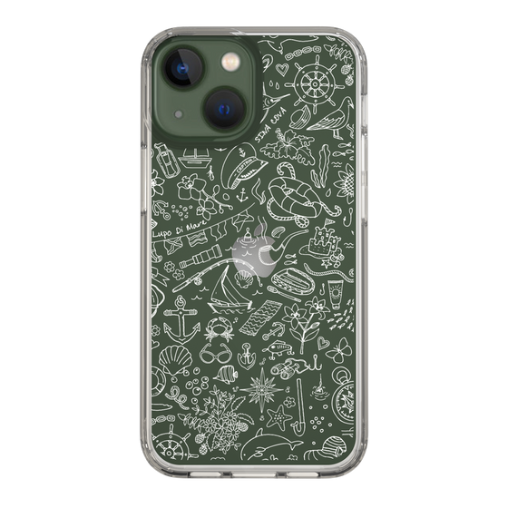 Slim Protection Case［ SINA COVA - Marine Line Art - White ］