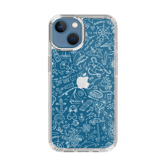Slim Protection Case［ SINA COVA - Marine Line Art - White ］