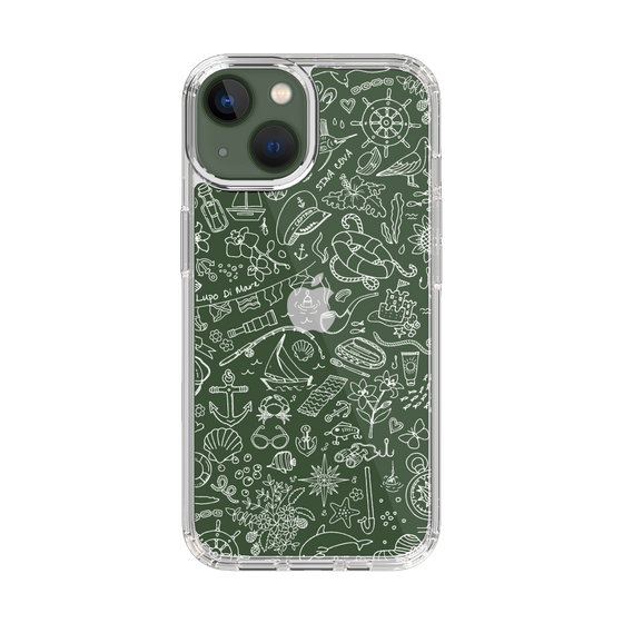 Slim Protection Case［ SINA COVA - Marine Line Art - White ］