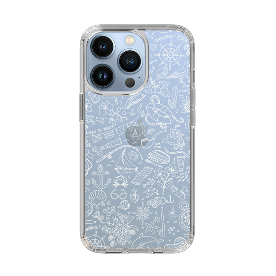 Slim Protection Case［ SINA COVA - Marine Line Art - White ］