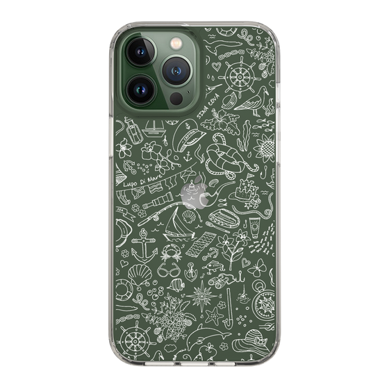 Slim Protection Case［ SINA COVA - Marine Line Art - White ］