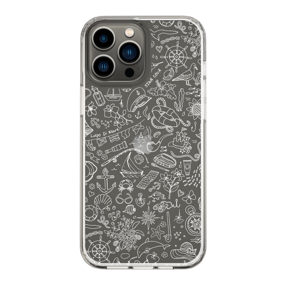 Slim Protection Case［ SINA COVA - Marine Line Art - White ］