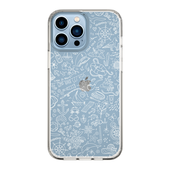 Slim Protection Case［ SINA COVA - Marine Line Art - White ］