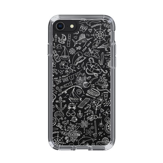 Slim Protection Case［ SINA COVA - Marine Line Art - White ］