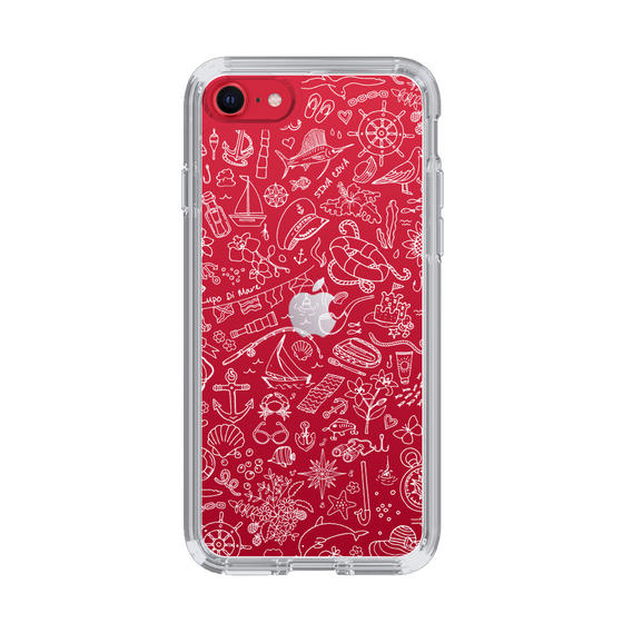 Slim Protection Case［ SINA COVA - Marine Line Art - White ］