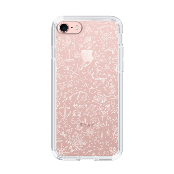 Slim Protection Case［ SINA COVA - Marine Line Art - White ］