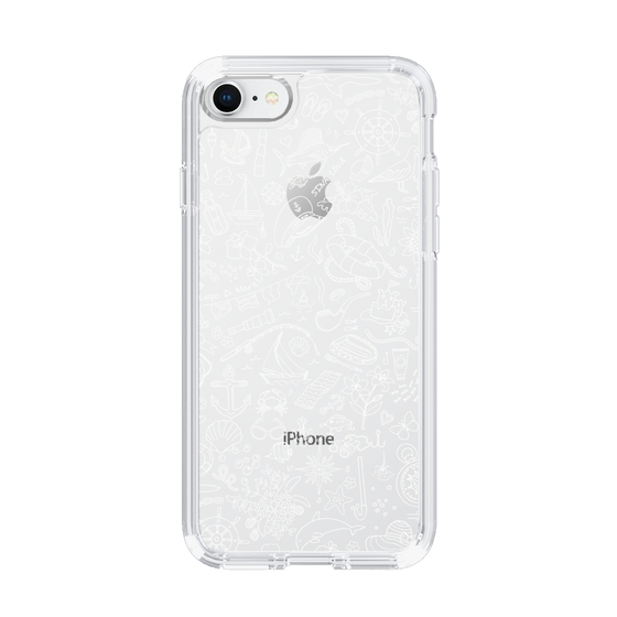 Slim Protection Case［ SINA COVA - Marine Line Art - White ］